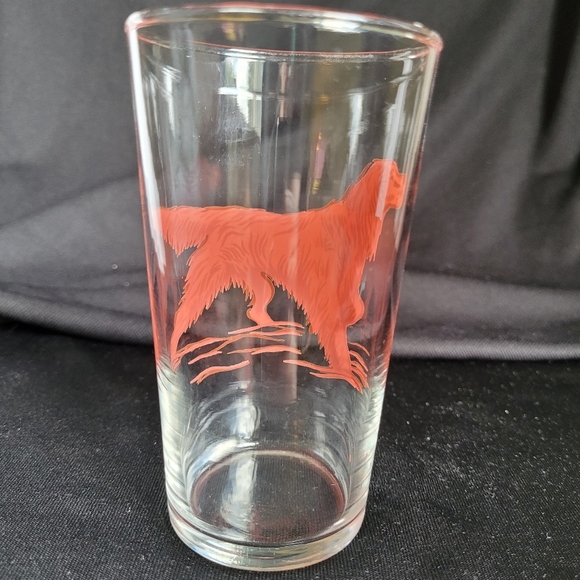 Vintage Single Red Irish Setter Dog Drinking Juice Glass Approx 5x2.5" - Picture 1 of 4